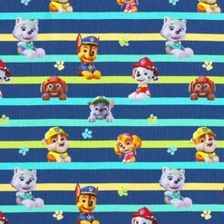 Cotton Jersey Licensed Fabric Paw Patrol Striped| Viacom – Navy Blue