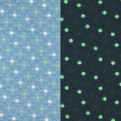 Cotton Jersey Glow-in-the-Dark Smiley – Denim Blue