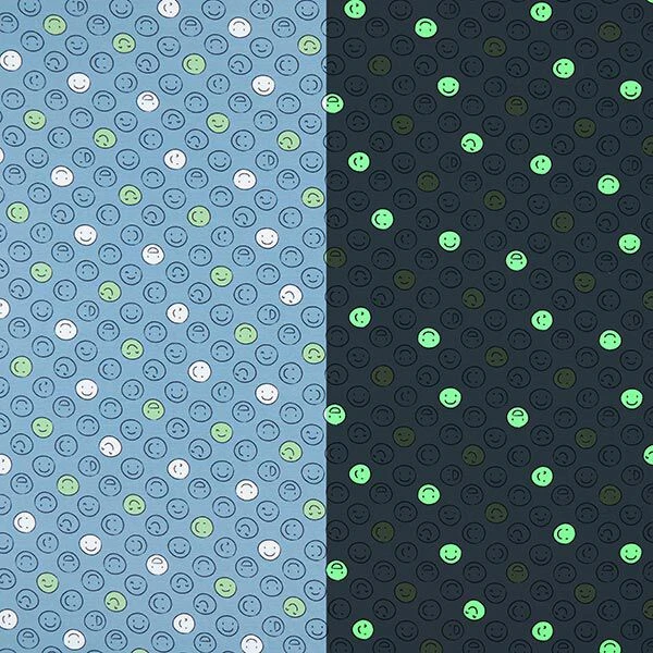 Cotton Jersey Glow-in-the-Dark Smiley β Denim Blue 3 Cotton Jersey Glow-in-the-Dark Smiley β Denim Blue