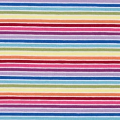 Cotton Jersey Rainbow Stripes – White/colour Mix
