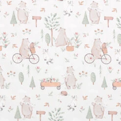 Poplin Bears On The Go Digital Print – Offwhite