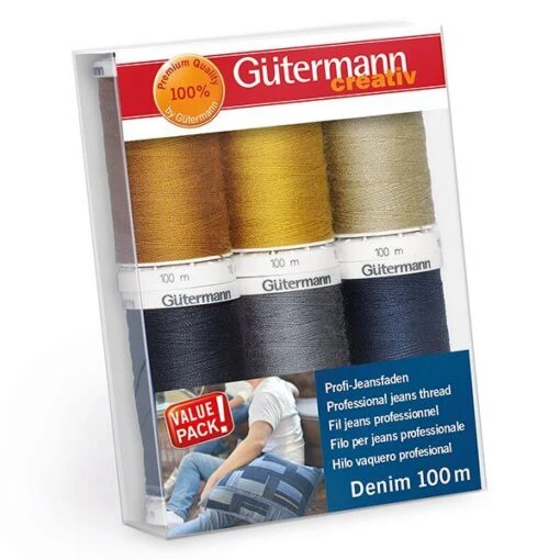 Denim Sewing Thread Set [ 100m | 6 Pieces ] | Gütermann Creativ – Colour Mix -Tailor Supplies Sales Store 001 45