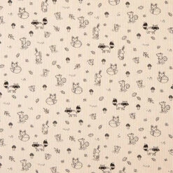 Waffle Jersey Woodland Animals – Natural/black