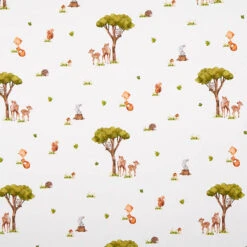 Cotton Jersey Woodland Animals Digital Print – Offwhite