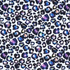 Cotton Jersey Neon Leopard Print Digital Print – Offwhite