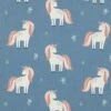 Cotton Jersey Sweet Glitter Unicorns – Blue Grey