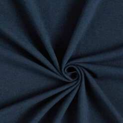 Plain Cotton Linen Blend Jersey – Navy Blue