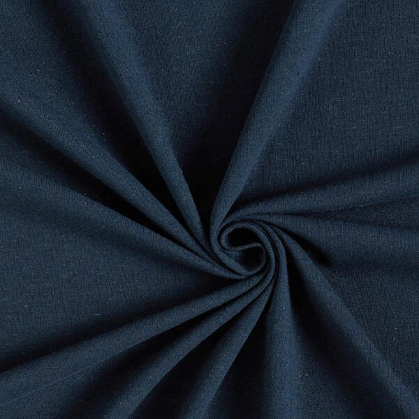 Plain Cotton Linen Blend Jersey – Navy Blue 3 Plain Cotton Linen Blend Jersey – Navy Blue