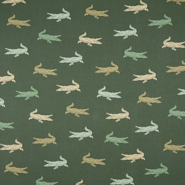 Cotton Jersey Crocodiles – Dark Pine 3 Cotton Jersey Crocodiles – Dark Pine