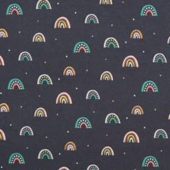 Cotton Jersey Rainbows Foil Print – Navy Blue/anthracite