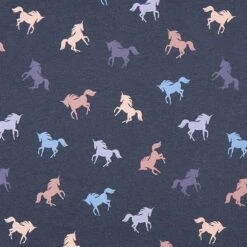 Cotton Jersey Unicorns – Navy Blue