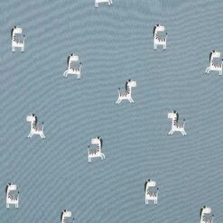 Cotton Jersey Funny Zebra – Blue Grey