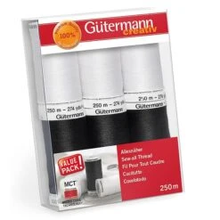 Sew-All Thread Set [ 250m | 6 Pieces ] | Gütermann Creativ – Black/white