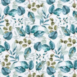 Cotton Jersey Eucalyptus Leaves Digital Print – Offwhite