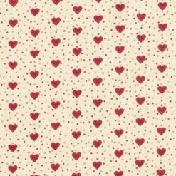 Coated Cotton Hearts – Light Beige/red