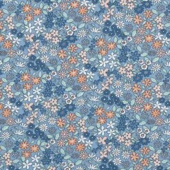 Cotton Jersey Flower Meadow | By Poppy – Dove Blue
