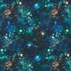 Cotton Jersey Cosmos Digital Print – Navy Blue