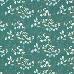 Cotton Poplin Digital Print Eucalyptus – Petrol