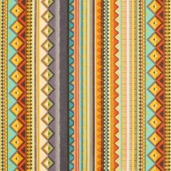 Coated Cotton Ethnic Stripes – Terracotta