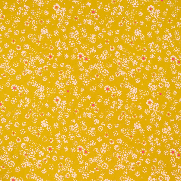 GOTS Cotton Jersey Chamomile | Tula – Curry Yellow/pink 3 GOTS Cotton Jersey Chamomile | Tula – Curry Yellow/pink