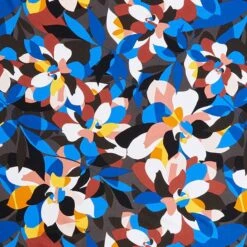 Abstract Leaves Swimsuit Fabric – Black