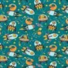 Cotton Jersey Dinosaurs In Space – Petrol -Tailor Supplies Sales Store 038