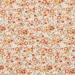 Cotton Jersey Autumnal Sea Of Flowers– Offwhite