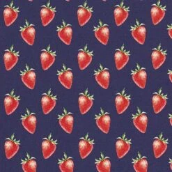 Cotton Jersey Strawberries Digital Print | STENZO – Navy Blue/fire Red