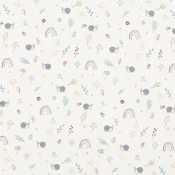 Cotton Jersey Snails, Mushrooms And Rainbows– Offwhite