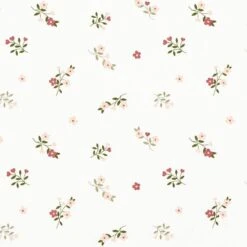 Cotton Jersey Flowers And Hearts – Offwhite