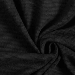 Mini Cotton Waffle Jersey Plain – Black