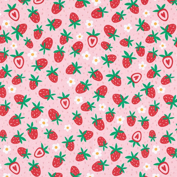 Cotton Jersey Sweet Strawberries | PETIT CITRON – Pink 3 Cotton Jersey Sweet Strawberries | PETIT CITRON – Pink