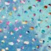 Foil Jersey, Batik Colourful Glitter Blobs – Blue -Tailor Supplies Sales Store 0802