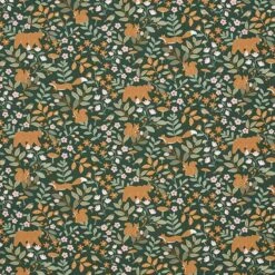 Cotton Jersey Animals In The Wood – Dark Green