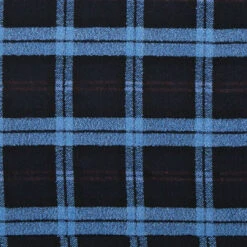 Loops Checked Coating Fabric – Black/blue
