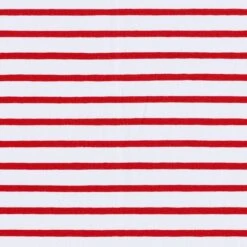 Narrow & Wide Stripes Cotton Jersey – White/red