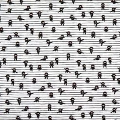 Cotton Jersey Stripe Ninjas– White