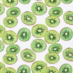 Cotton Jersey Kiwis – White/apple Green