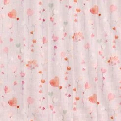 Waffle Jersey Heart Flower Vines Digital Print– Rosé