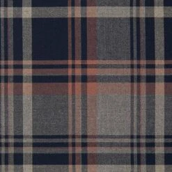 Stretch Tartan – Navy/salmon