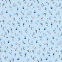 Cotton Jersey Tulips Digital Print – Light Blue
