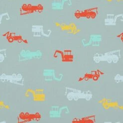 Cotton Jersey Construction Site Vehicles – Dove Blue