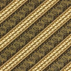 Cotton Fabric Floral Ornaments – Black/gold