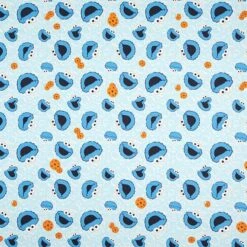 Cookie Monster Cretonne Decor Fabric | CPLG – Baby Blue/royal Blue