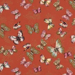 Cotton Jersey Butterflies – Terracotta