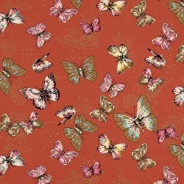 Cotton Jersey Butterflies – Terracotta 3 Cotton Jersey Butterflies – Terracotta