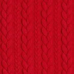 Cabled Cloque Jacquard Jersey – Red