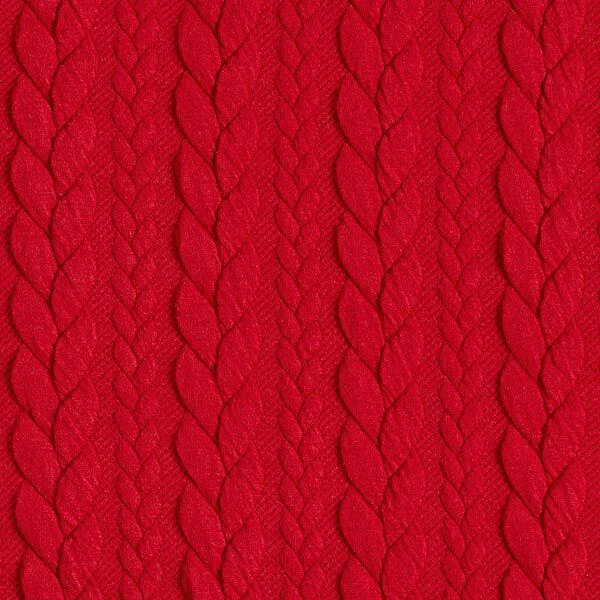 Cabled Cloque Jacquard Jersey – Red 3 Cabled Cloque Jacquard Jersey – Red