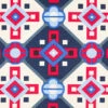 Retro Pattern Cotton Viscose Blend – Blue/red -Tailor Supplies Sales Store 528