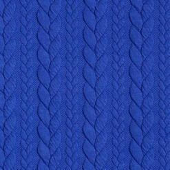 Cabled Cloque Jacquard Jersey – Royal Blue